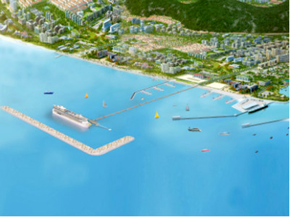 Mô hình cảng hành khách quốc tế Phú Quốc.